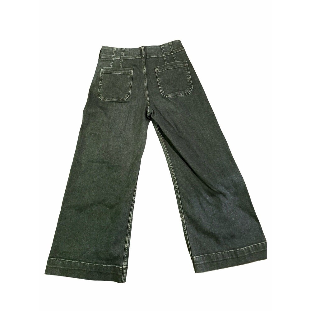 Anthropologie Maeve The Colette Jeans Women 30 Wide Leg Crop High Rise Dark Wash - Picture 2 of 5